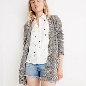 Madewell Alton Cardigan Sweater-size XS-Black/Grey-Excellent Preloved Condition!